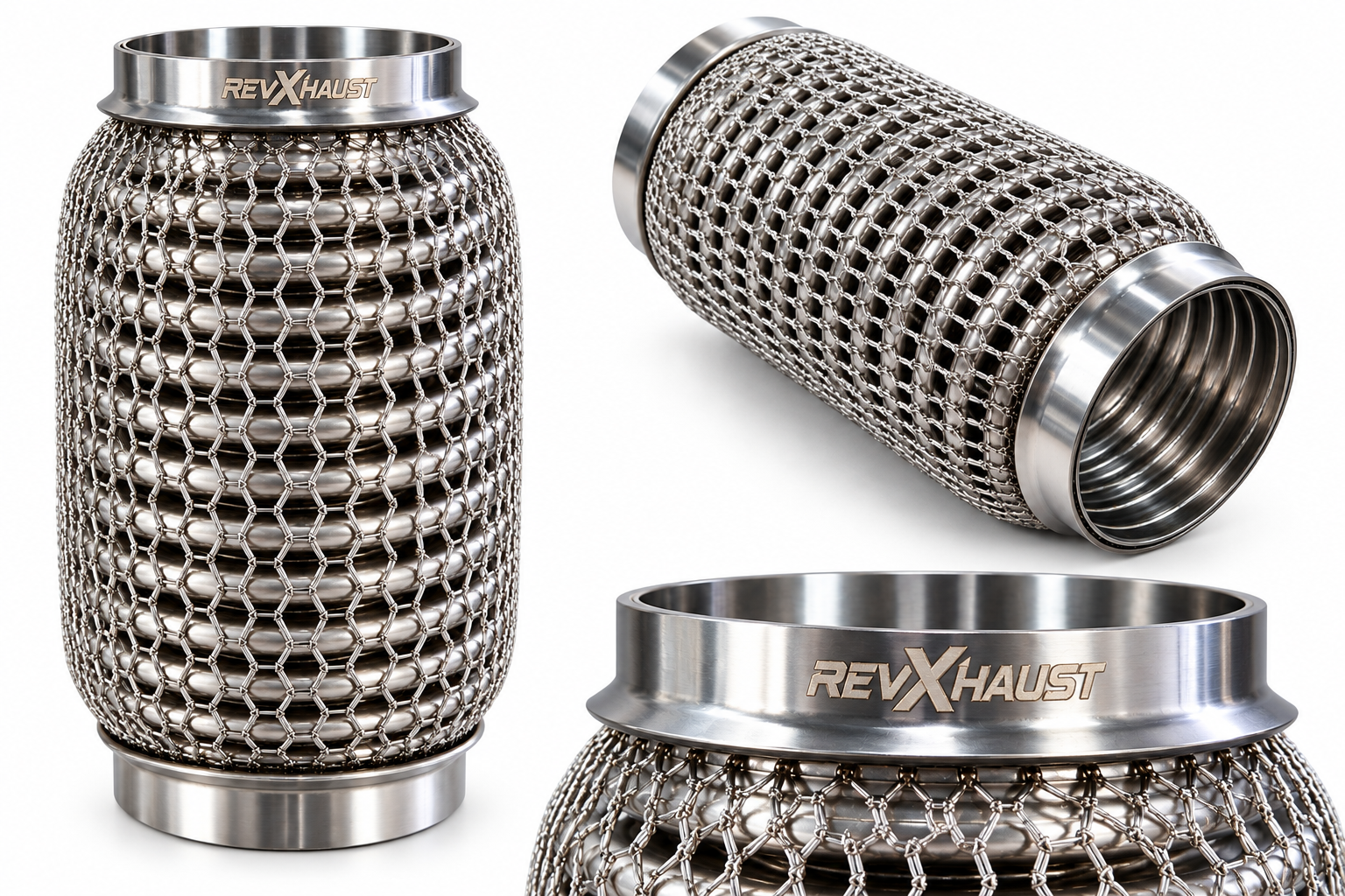 Racord Flexibil Evacuare Performance RevXhaust – Inox, Plasă Metalică Ranforsată - Image 2